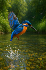 A stunning, hyper-realistic close-up portrait of an exotic bird captured in vivid detail. This digital artwork showcases the bird&rsquo;s intricate feather texture, vibrant coloration, and intense eye focus