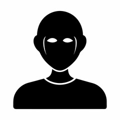 Minimalist icon of person silhouette mysterious and elegant design for platforms