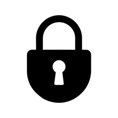 Padlock icon black silhouette symbol security privacy protection safety technology vector illustration