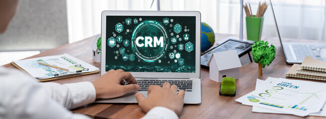 Customer relationship management system on brisk computer for CRM business and enterprise