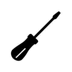 Flat head screwdriver vector illustration simple hand tool icon