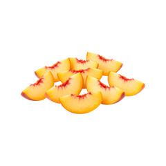 Sliced Peaches Isolated on Transparent Background (PNG)