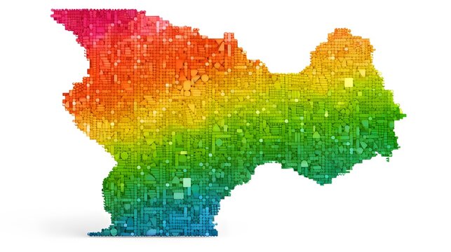Pixel LGBT Pride Pakistan Map for Lesbians Gays Bi Flag Supporters