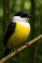 A stunning, hyper-realistic close-up portrait of an exotic bird captured in vivid detail. This digital artwork showcases the bird&rsquo;s intricate feather texture, vibrant coloration, and intense eye focus