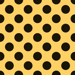 seamless pattern with dark polka dots on a yellow background