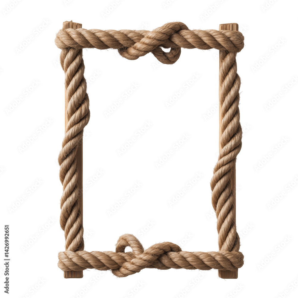 Aufkleber knotted rope frame with nautical twists and open center for creative crafting projects