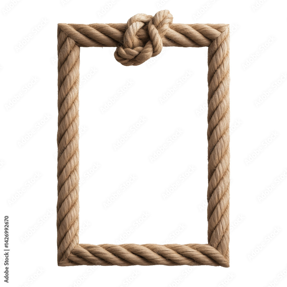 Aufkleber rectangular rope frame with intricate knotted design at the top adds nautical charm