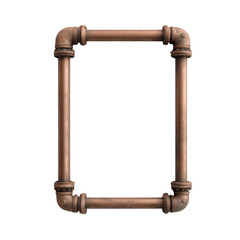 Rustic metal pipe frame with vintage elbow joints and industrial design elements