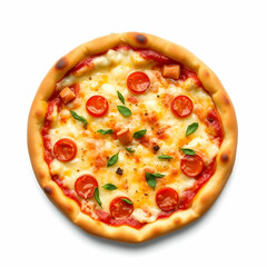 Tasty Pizza Sitting Atop a Plain White Background for Display