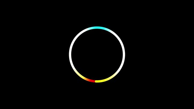 loading circle animation video,colorful loading circle animation video . downloading icon animation, waiting concept, prossening video animatrion.