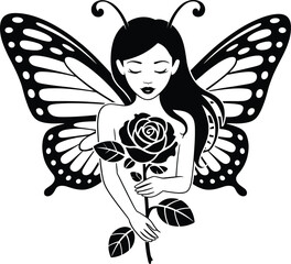 Woman silhouette, beautiful woman, graceful floral face tshirt design vector in white background.