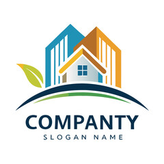 Obraz premium Eco-Friendly Real Estate Company Logo