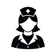 Female Nurse Silhouette Vector