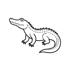 Alligator Outline Vector Drawing