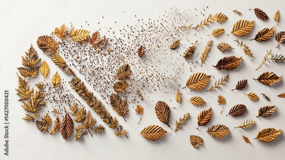 Poster creative representation of no-smoking concept using leaves and air particles for a clean environment