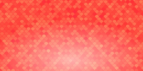 Vector snake pattern. Red dragon scale. Fish texture. Red skin background of reptile mermaid lizard. Oriental monster skin print.