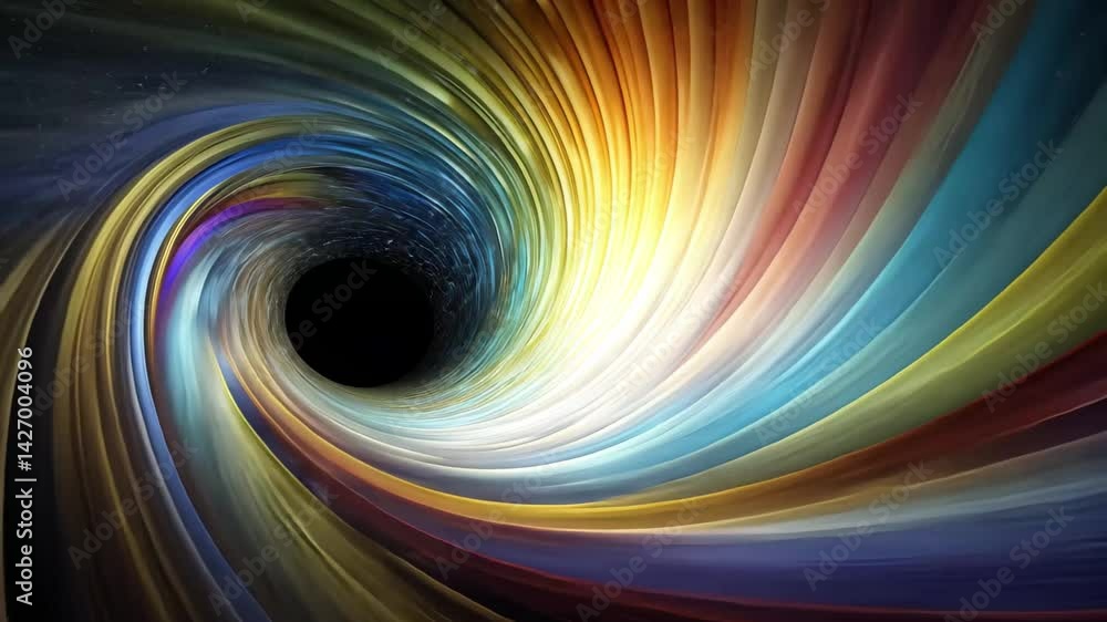 Poster an abstract vortex background with vibrant colors spiraling inward, creating a mesmerizing effect th