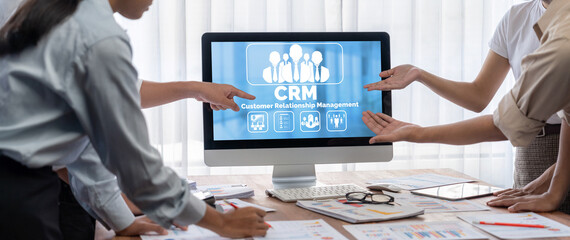 Customer relationship management system on brisk computer for CRM business and enterprise