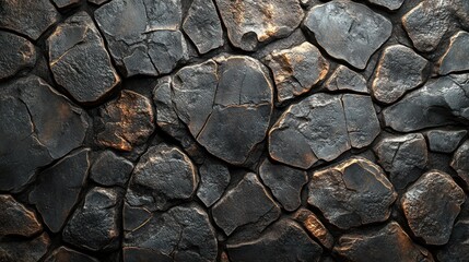 Fototapeta premium Dark, textured stone wall background