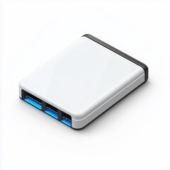 A sleek, compact external hard drive icon presented in a clean white design