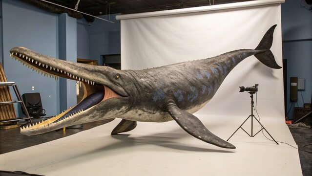 Basilosaurus on studio background
