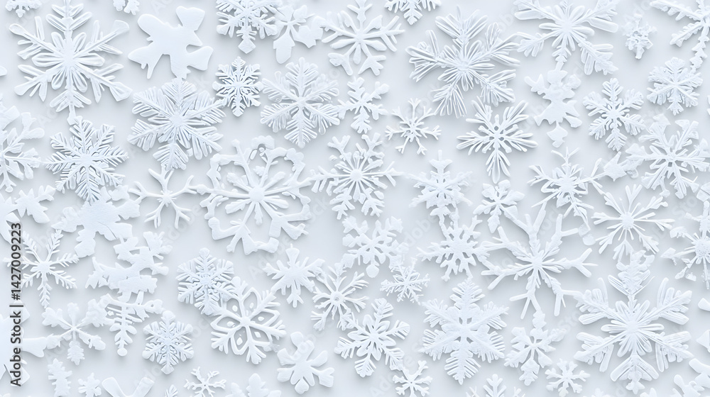 Poster abstract white snowflake pattern background