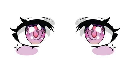 Anime female eyes illustration vector