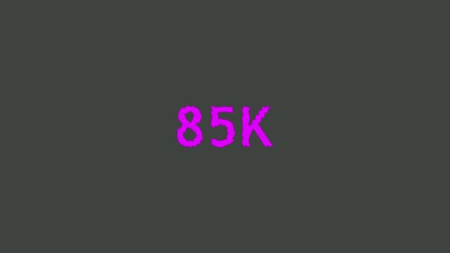 Congratulations 85k Followers Video, Thank You 85k Followers, 85k Followers, Cinematic 85k Followers Text Animation For Your Page.