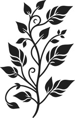 Simple leafs black silhouette Vector, leaves isolated on white, perfect neat and clean shape vector art of leafs with branch, design elements, elegant minimalist drawing leafs art vector