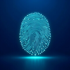 fingerprint on blue background