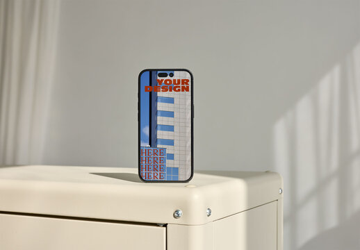 Smartphone Mockup on Simple Surface