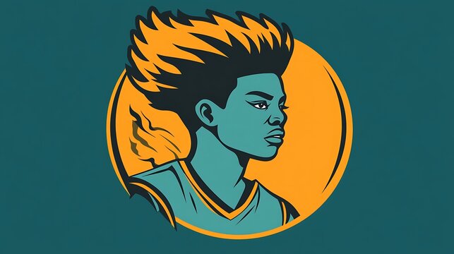 A bold and vibrant logo for a sports team 