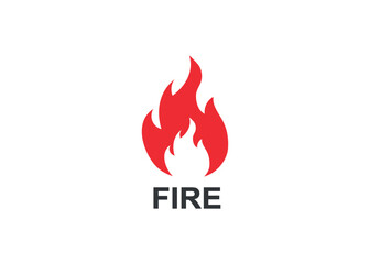 Fire flame logo design vector template. Bonfire silhouette shape used as logo badge or emblem. Flat concept icon isolated on white background. Ideal for outdoor, heat, and energy themes