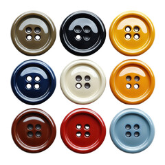Buttons isolated on transparent background.