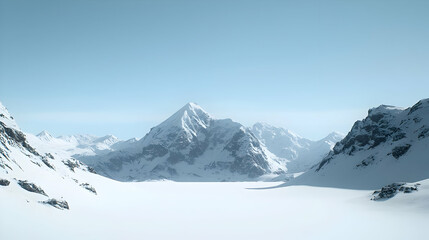 Naklejka premium Pixelated Snowy Mountainscape