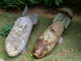 Old aerial bombs from the Second World War