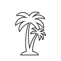 Obraz premium Palm tree icon flat vector design, palm tree logo.
