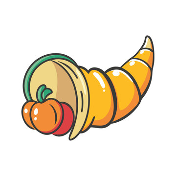 recommend clip art: cornucopia icon, cornucopia vector illustration-simple illustration of cornucopia, perfect for cornucopia logos and icons