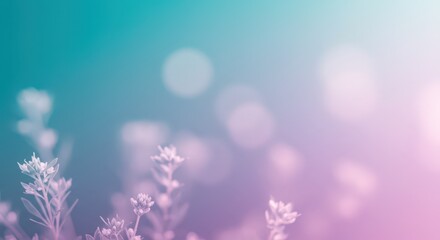 Obraz premium Abstract floral background with dreamy bokeh effect for spring celebrations, greeting card, stationery or dreamy wallpaper, gentle lavender color effect