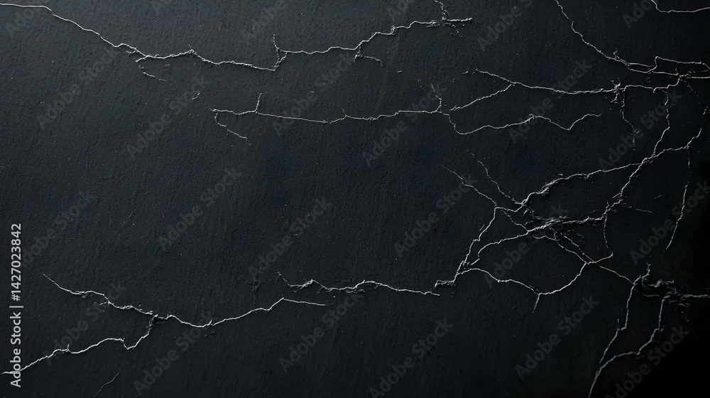 Poster dark abstract background with silver lines and dots
