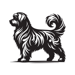 Dog Silhouette Vector Illustration White Background Cute dog silhouette