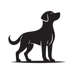 Dog Silhouette Vector Illustration White Background Cute dog silhouette