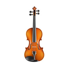 Fototapeta premium Elegant wooden violin on a white background showcasing intricate craftsmanship