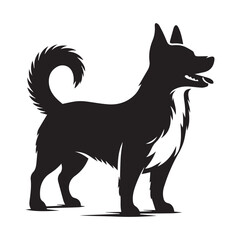 Dog Silhouette Vector Illustration White Background Cute dog silhouette