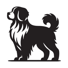 Dog Silhouette Vector Illustration White Background Cute dog silhouette