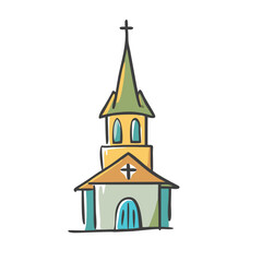 church steeple icon, church steeple vector illustration-simple illustration of church steeple, perfect for church steeple logos and icons