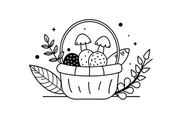 easter basket with eggs