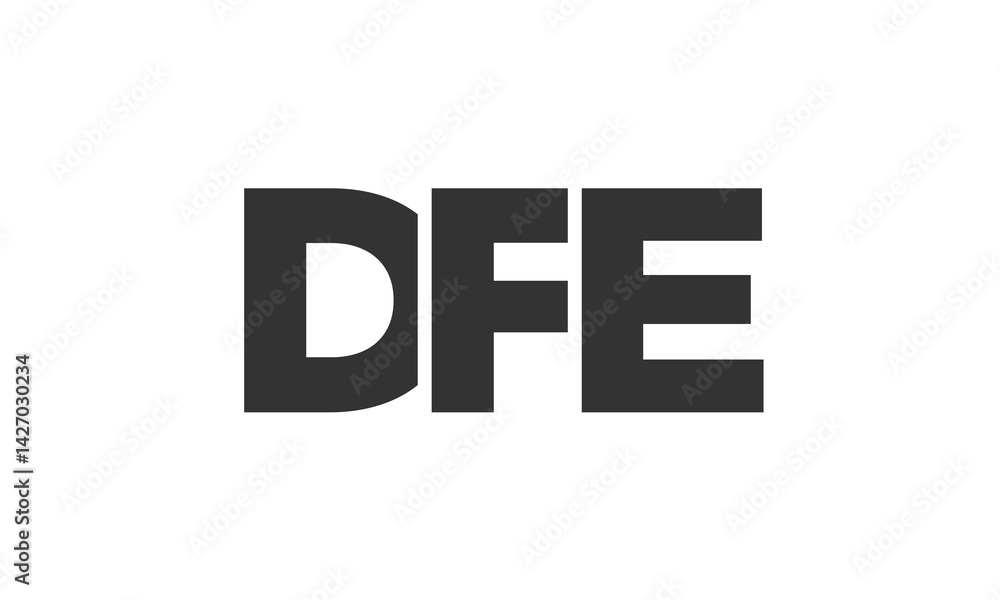 Poster dfe logo design template with strong and modern bold text. initial based vector logotype featuring s