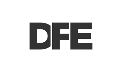 DFE logo design template with strong and modern bold text. Initial based vector logotype featuring simple and minimal typography. Trendy company identity.