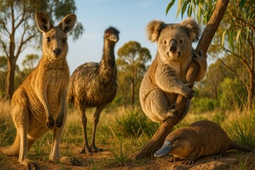 Obraz premium Australian wildlife in natural habitat.